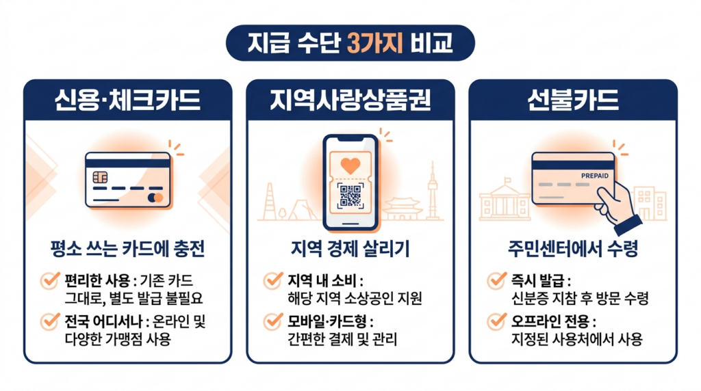 고유가 피해지원금 지급 수단 안내