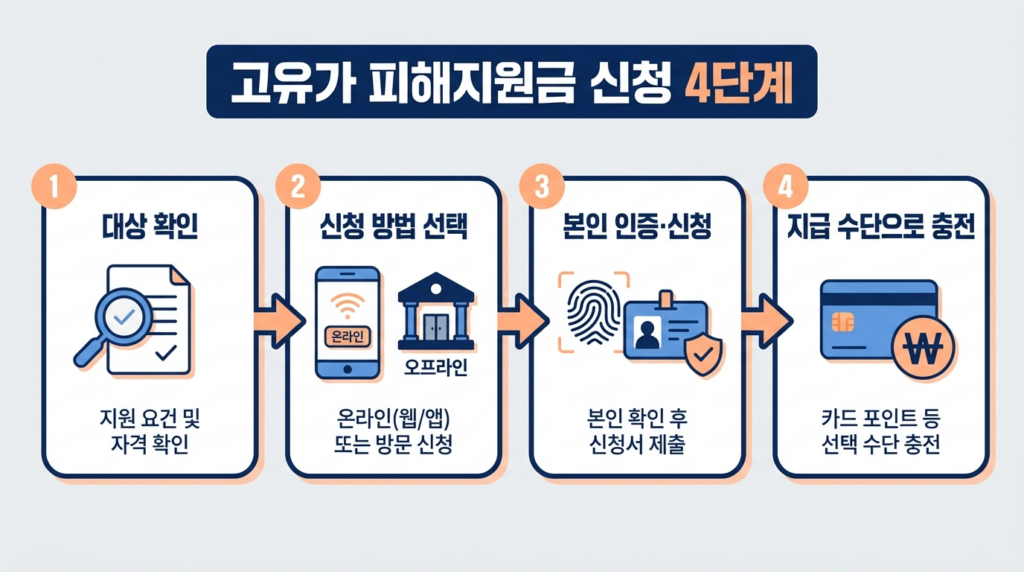 고유가 피해지원금 신청 4단계 절차