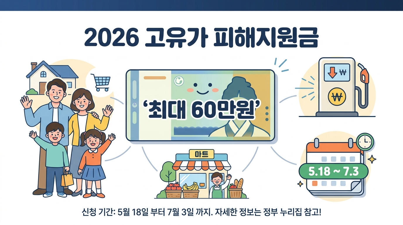 2026 고유가 피해지원금 안내 - 최대 60만원 지원