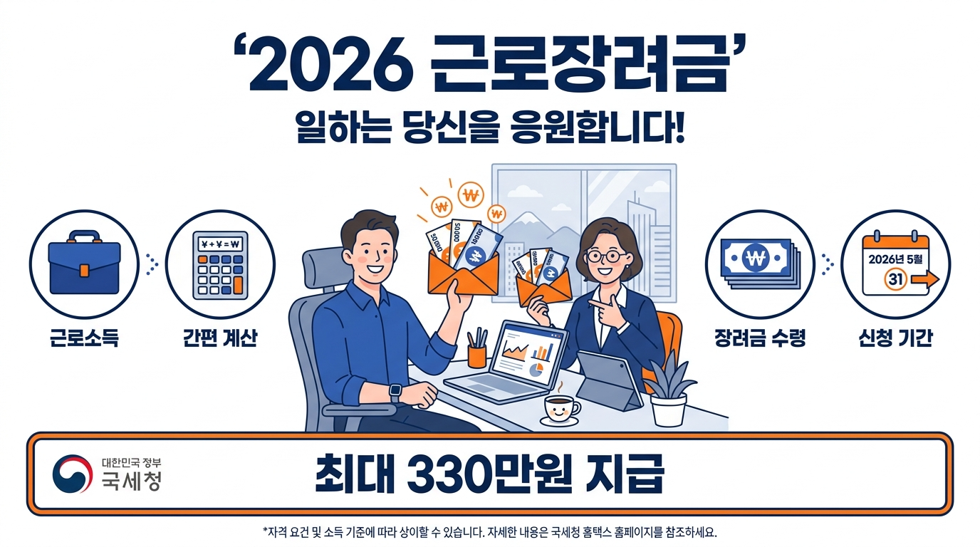 2026 근로장려금 안내 - 최대 330만원 지원