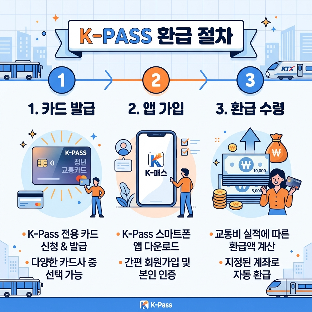 K-패스 청년 신청 3단계 - 카드발급 앱가입 환급수령