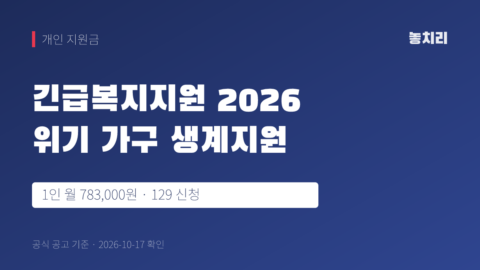 긴급복지지원 2026 생계지원 1인 월 783,000원 — 위기 사유·소득 기준과 신청